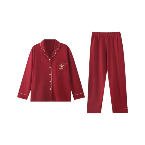 Qin Jing Красный Женский Пижамный Комплект