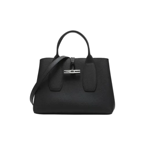 LONGCHAMP Roseau Корова Кожа Бежевый Сумка Сумка через плечо Сумка на плечо Сумка среднего размера Женская Черная