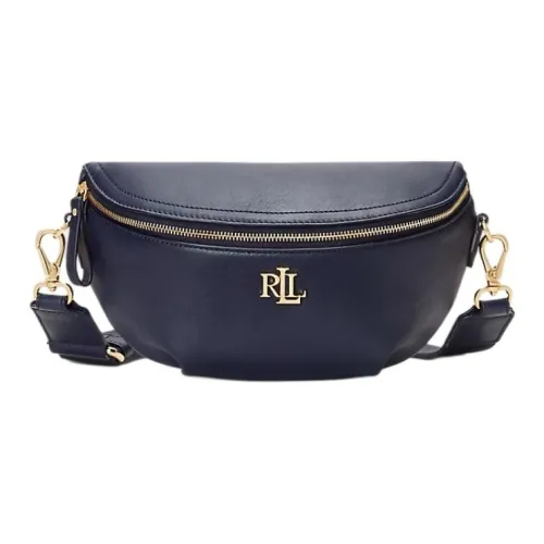 Ralph Lauren Marcy Кожа Через плечо Бананка Женские Морской синий