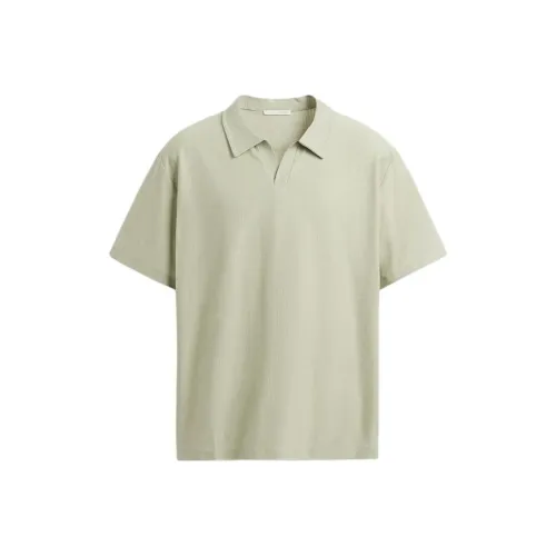 ZARA Light Green Men's Polo Shirt ZARA Светло-зеленая мужская поло рубашка