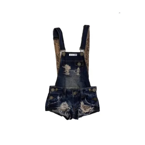 7 SEVFUN Винтажный синий комбинезоны [съемный] женские джинсовые шорты