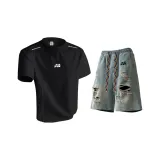 Комплект одежды (Черный топ + Желтый грязный низ)