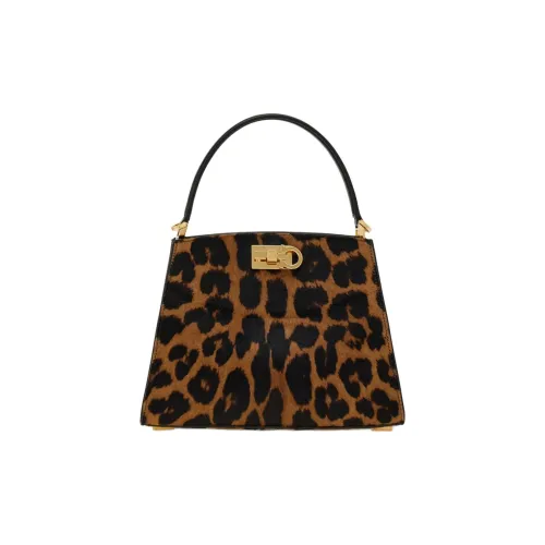 FERRAGAMO Studio Коровья кожа Сумка через плечо Сумка Мини Женская с леопардовым принтом