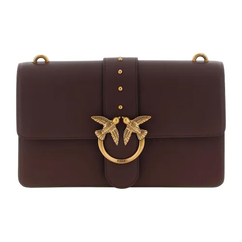 PINKO Сумка через плечо из козьей кожи женская коричневая