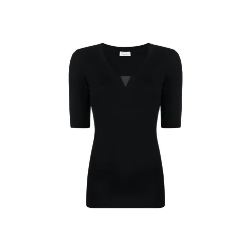 BRUNELLO CUCINELLI Стандартная рубашка T женская черная