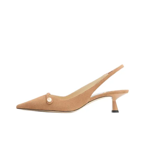 Jimmy Choo Amita Низкий каблук Высокие каблуки 4,5 см Женские Светло-коричневый