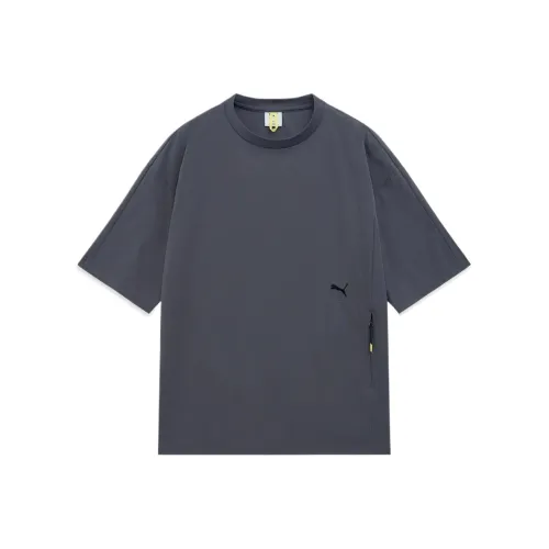 PUMA Ткани вязаные Серый Мужской T-рубашки