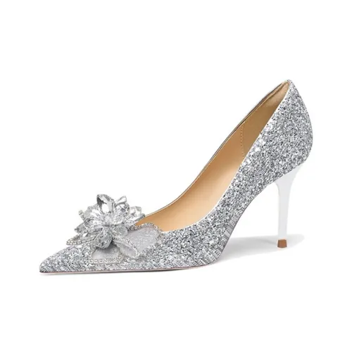 Ainer Кошка Confessions Collection Узкий каблук Высокие каблуки 8 см Женские Серебристый