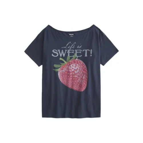 Hollister Морской Синий Женские T-Рубашки