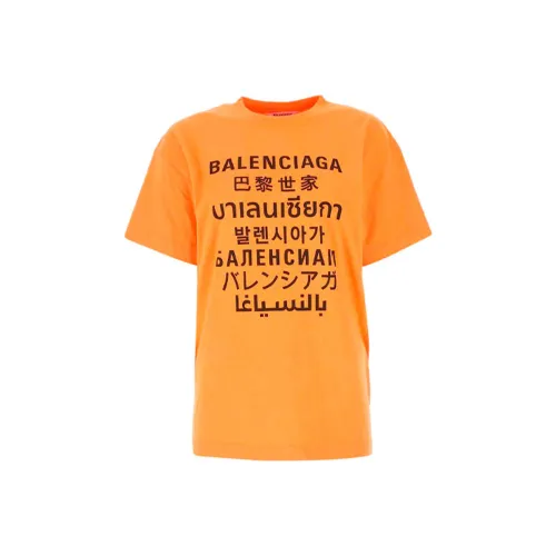 Balenciaga Стандартная футболка женская неонового оранжевого цвета