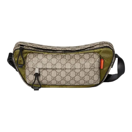 GUCCI Нейлон Сумка через плечо Средняя Мужская Темно-зеленый Бежевый Темно-коричневый