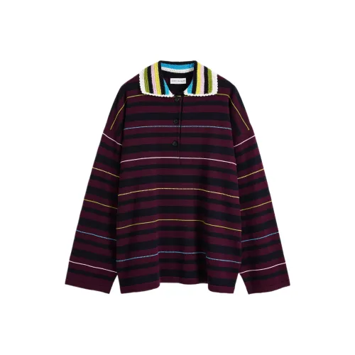 Short Sentence Длинный рукав Полосатый POLO Свитер Поло Женские