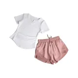 Комплект одежды (Верх белый + Низ розовый)