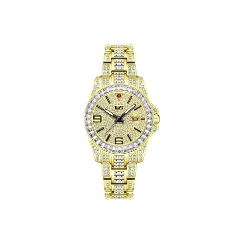 EA Starlight Baby's Breath Collection Кварцевый механизм Сплав Ремешок Часы Унисекс Золотой циферблат