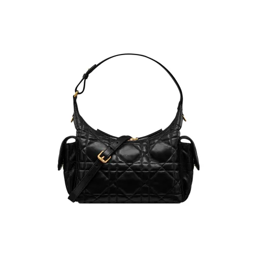 DIOR D Dream Sheepskin Crossbody Bag Medium Women's Black