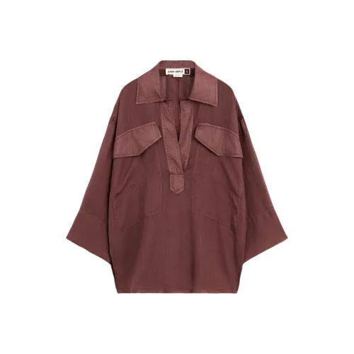 ZARA Темный кирпично-красный женские рубашки