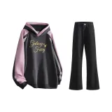 Темно-серый свитшот + черный деним