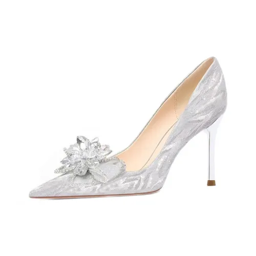 Ainer Кошка Confessions Collection Узкий каблук Высокие каблуки 8 см Женские Серебристый