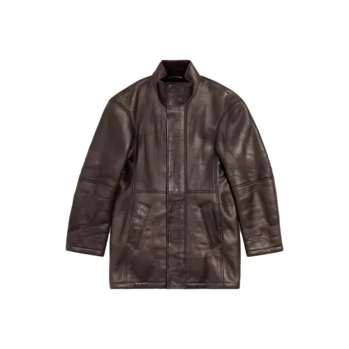 Balenciaga FW25 Кожа Куртка Пальто Обычный крой Мужской