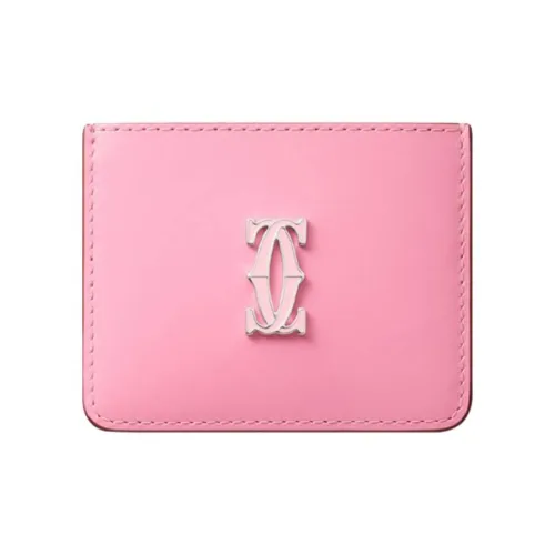 Cartier C De Cartier Collection Телячья кожа Держатель для карт Женские Розовый