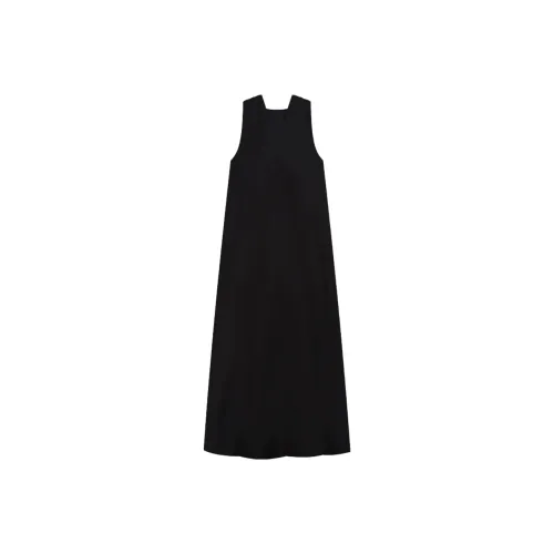 MTHE Черный с ремнем Женские платья без рукавов