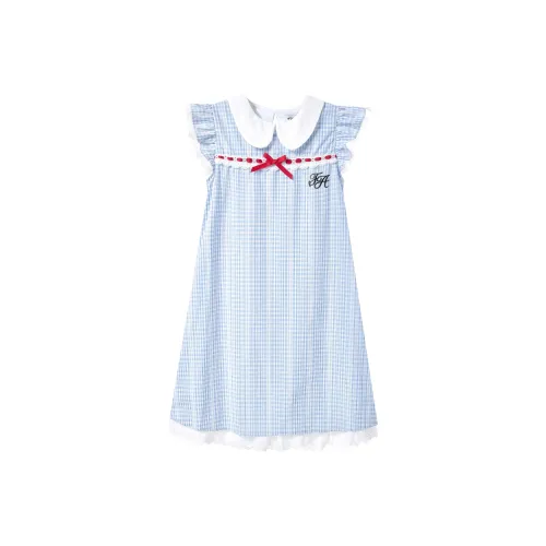 FOASIS Короткое платье с короткими рукавами женское синее