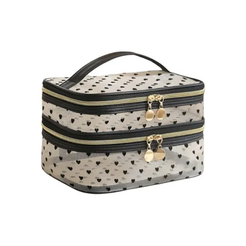 OMGD Flock Heart Portable Makeup Bag Косметичка Сетчатая сумка Essential Travel Makeup Bag Large Capacity