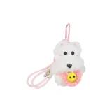 Щенок с пушистым мехом + розовая маленькая сумка