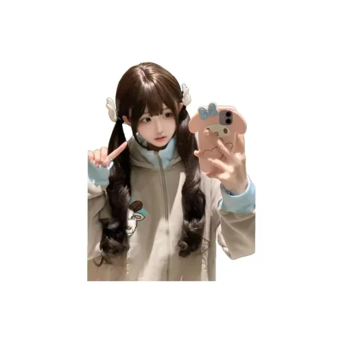 LIANXIANGKE Перука Лолита Девушка Милый Лолита Длинная Кудрявая Тёплая Бровь Большая Волна Полная Голова Перука Высокая Температура Пряжа