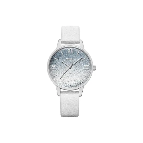 Miniso Кварцевый механизм часы с натуральной кожей ремень женские часы синий циферблат