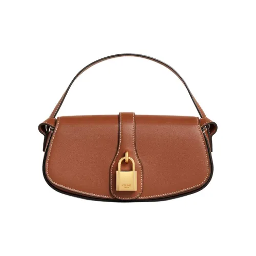 CELINE Tabou Коровья кожа Одно плечо Сумка Мини Женская Рыжевато-коричневый