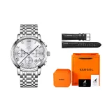 Серебристо-белый + оранжевый коробка + сумка для покупок + ремень