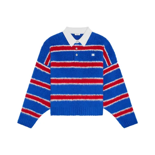 CELINE Мужская поло синего и красного цвета