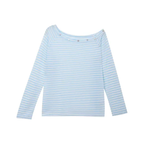 SUSANSAN Синие и Белые Полосатые Женские T-Рубашки