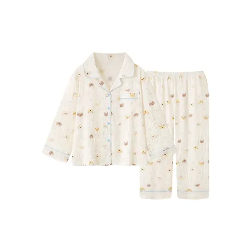 QIAOYUN Cute Bear Женские Пижамные Комплекты