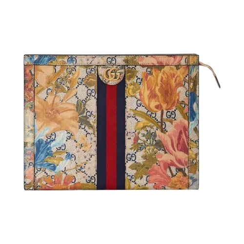 GUCCI Ophidia Canvas Clutch Women's Multicolor