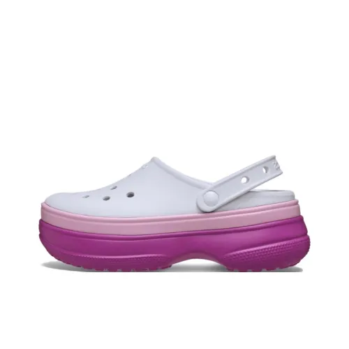 Crocs Сабо Женские Белые Фиолетовые