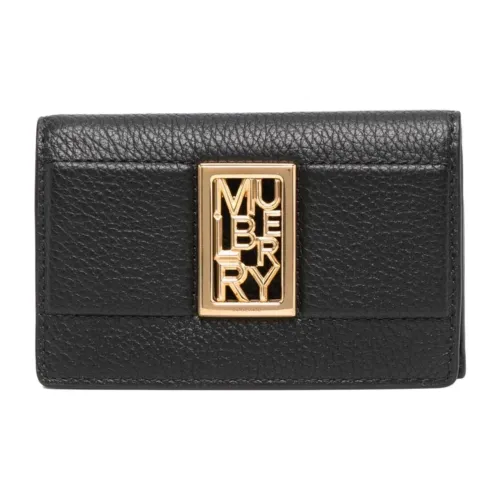 Mulberry GRAIN LEATHER Coin Wallet Purse Card Holder Women's Black