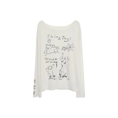 MOONCORE Длинный рукав Т-рубашка Женская