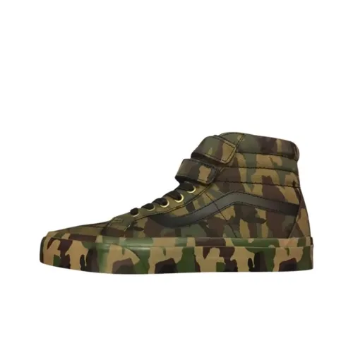 Vans Sk8 HI Высокие Кроссовки для Скейтбординга Унисекс Камуфляж Зеленый