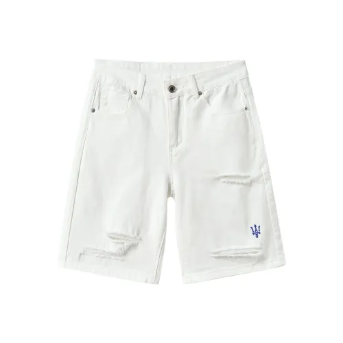 Maserati Белые Унисекс Джинсовые Шорты