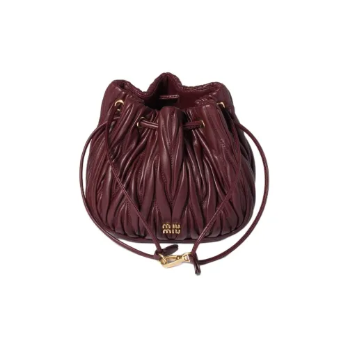 MIU MIU Matelassé Lambskin Clutch Women's Burgundy