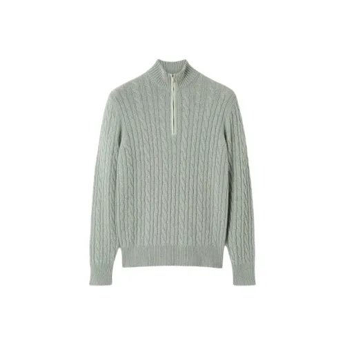 Loro Piana Светло-зеленый Мужской кашемировый свитер