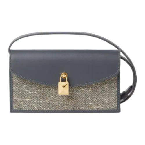 Loro Piana Extra Коровья кожа Клатч Женские Синий Зеленый