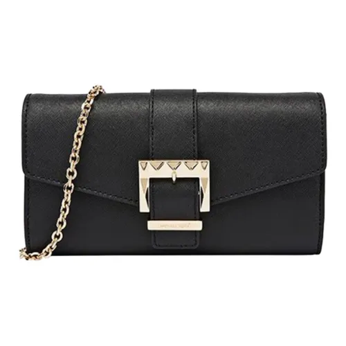 MICHAEL KORS Крест Тисненый Коровья кожа Вечерняя сумка Кошелек Сумка через плечо Женская Черная