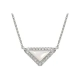 Серебряный Белый Shell Triangle Necklace