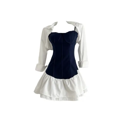 GRAYISMOON Платье + Кардиган Женские Слип Платья