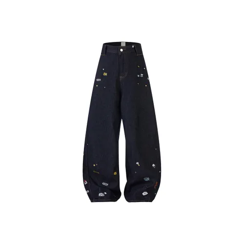 UNDERTIDES Темно-синие джинсы унисекс