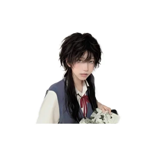 UMIFFA Волк Ласточкин хвост Медуза Голова Парики Японский стиль Manga Рыбка Голова Высокая температура Пряжа Длинные Прямые волосы