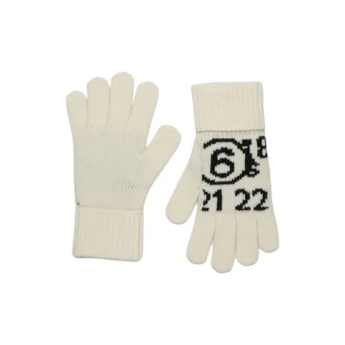 MM6 MAISON MARGIELA Шерстяные трикотажные перчатки для детей белый